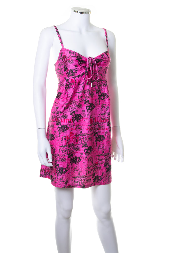 John Galliano Pink Newspaper Dress - irvrsbl