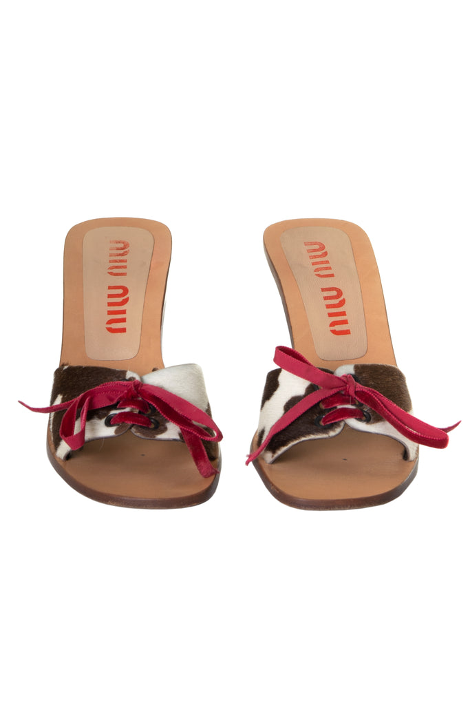 Miu Miu Cowhide Mules 37.5 - irvrsbl