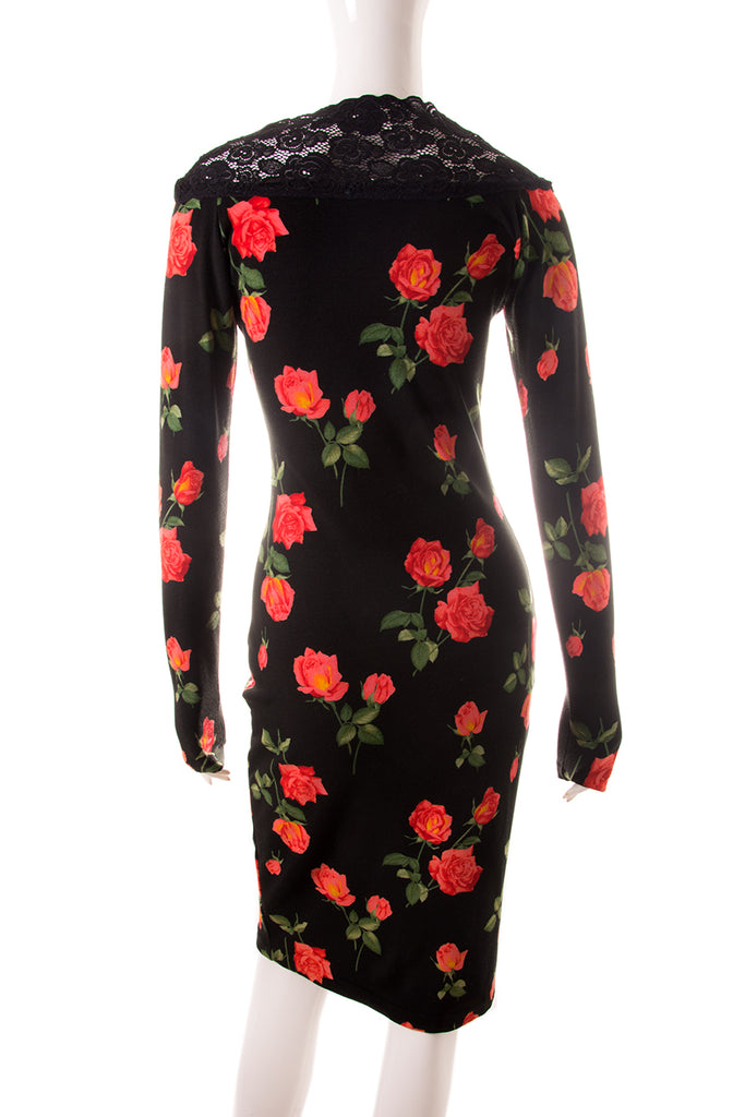 Norma Kamali Rose Print Dress - irvrsbl