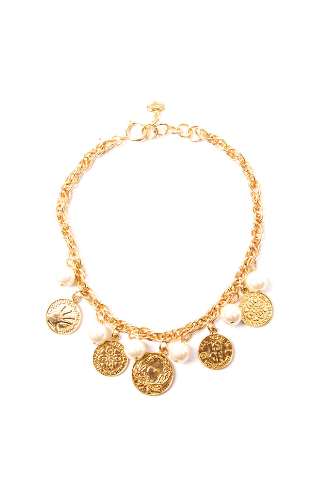 Moschino Coin and Pearl Necklace - irvrsbl