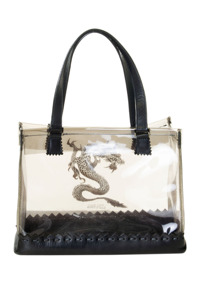 Jean Paul Gaultier Clear Tote Bag with Dragon Motif - irvrsbl