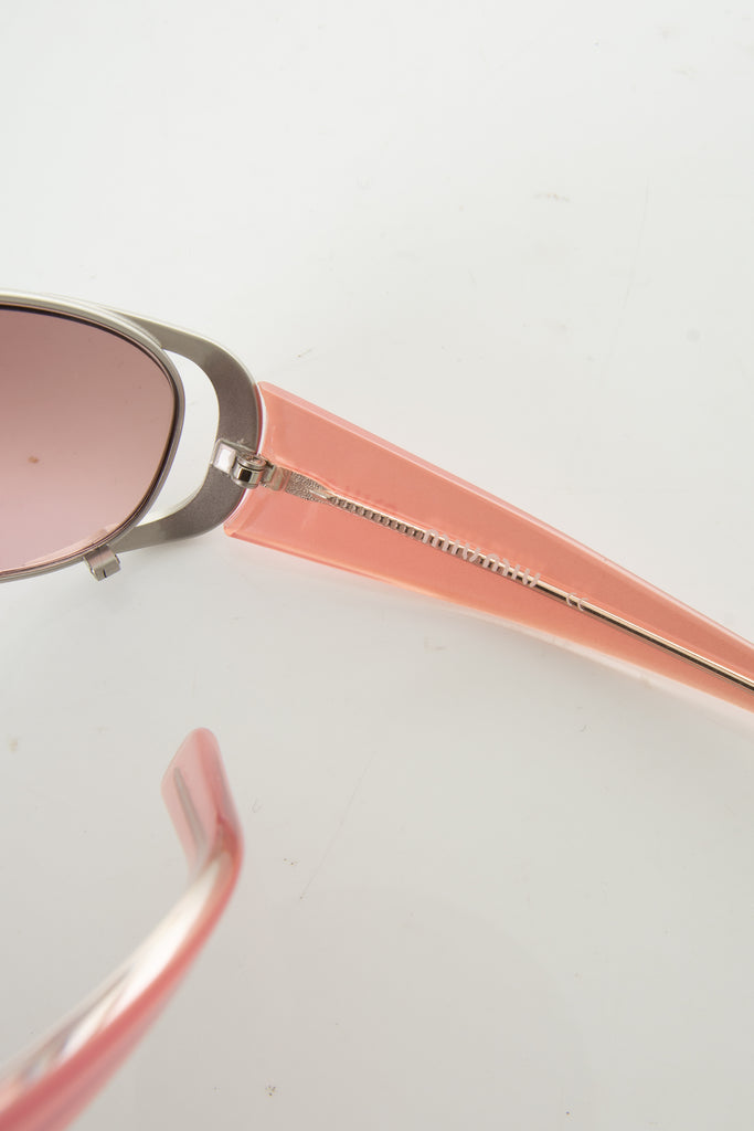 Miu Miu Pink Wraparound Sunglasses - irvrsbl