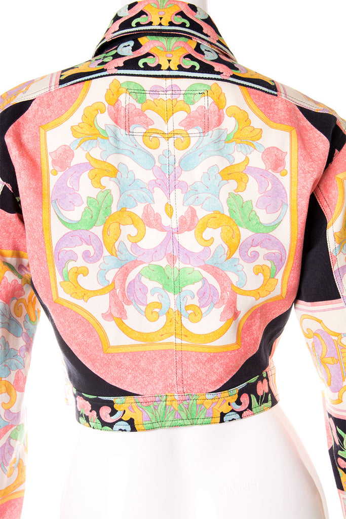 Versace Baroque Print Denim Jacket - irvrsbl