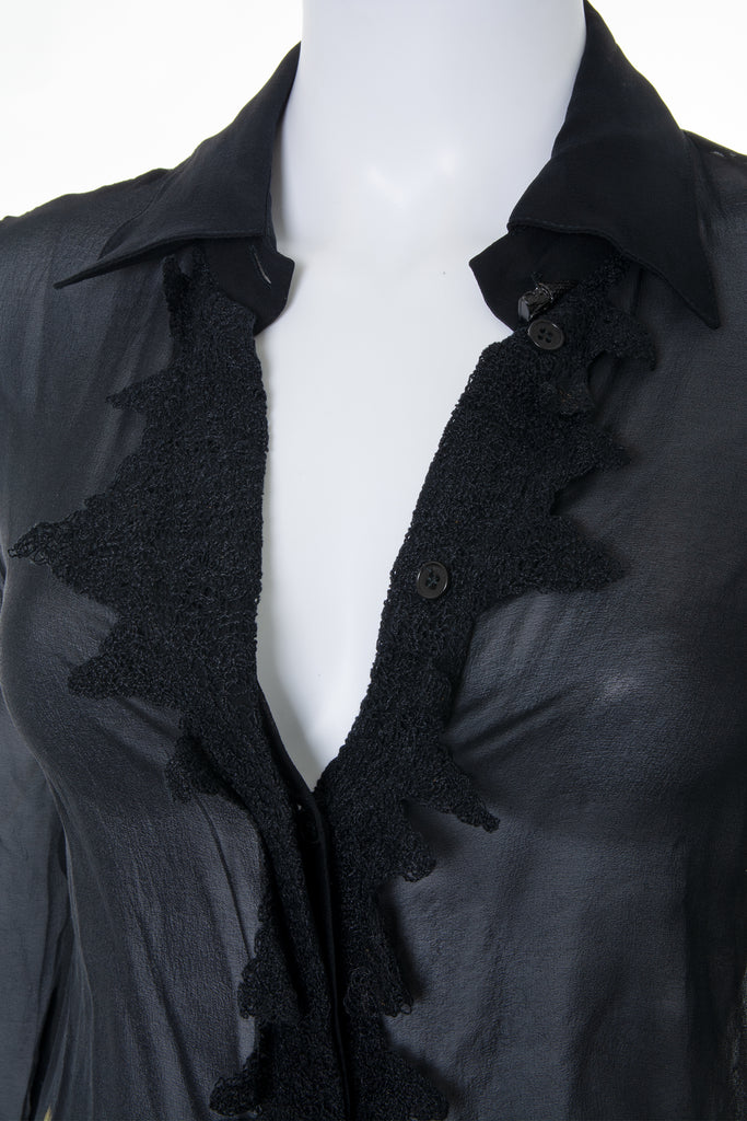 Versace Sheer Button Up Shirt - irvrsbl