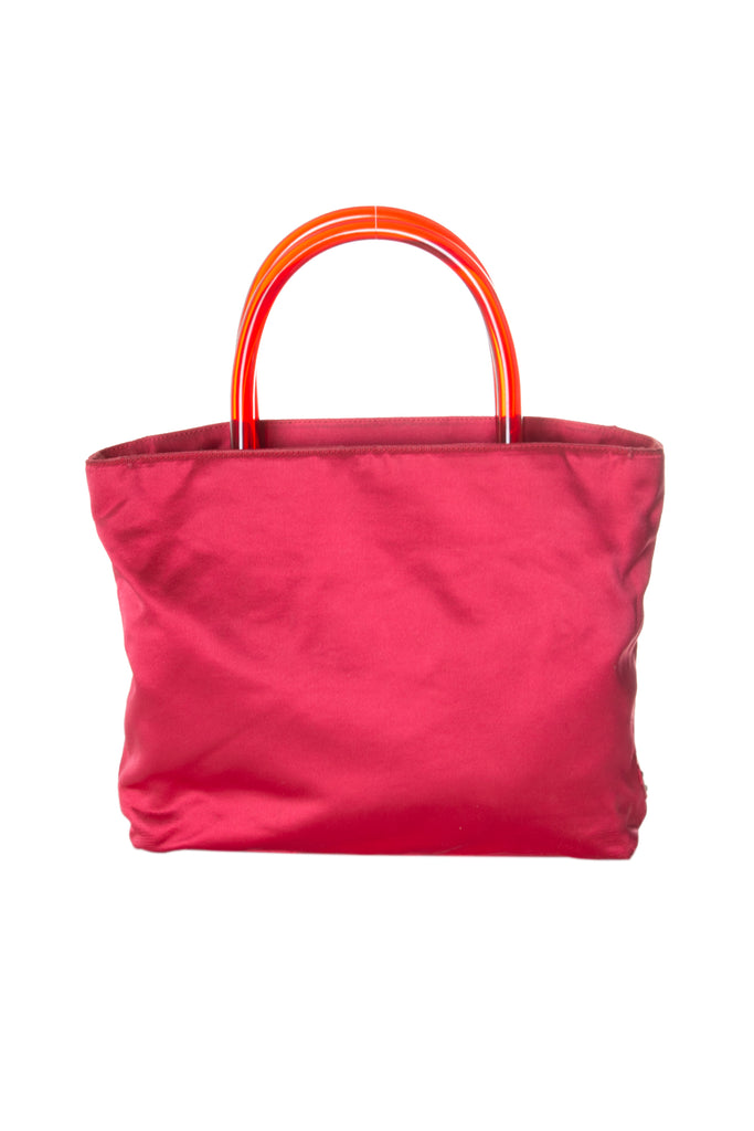 Prada Pink Satin Bag with Acrylic Handle - irvrsbl