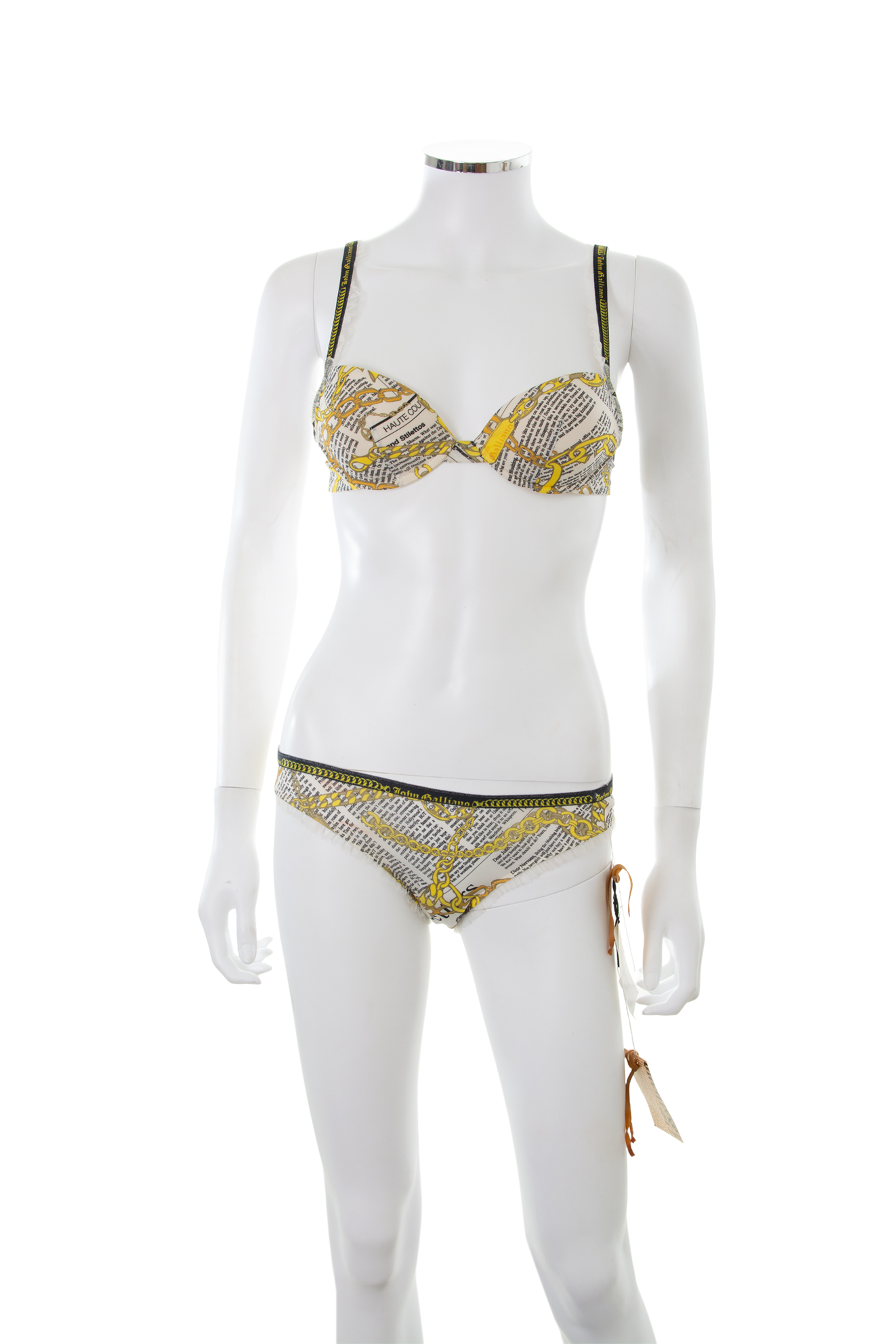 JOHN GALLIANO ガリアーノニュースペーパー水着 XS ❤️JOHN GALLIANO