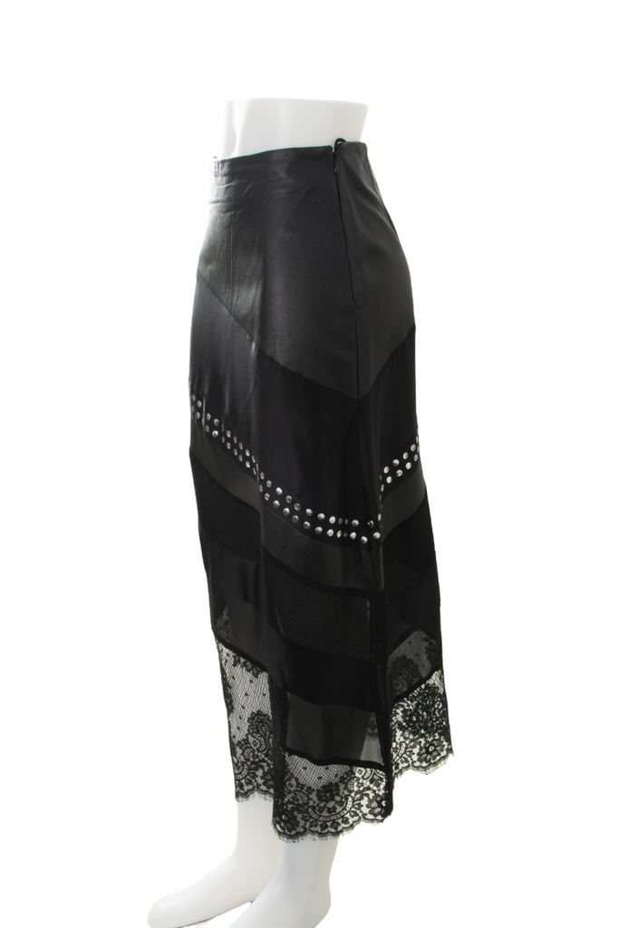 Moschino Leather and Lace Skirt - irvrsbl