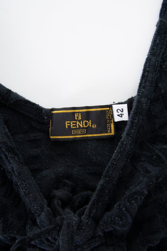 Fendi Velour Logo Dress - irvrsbl