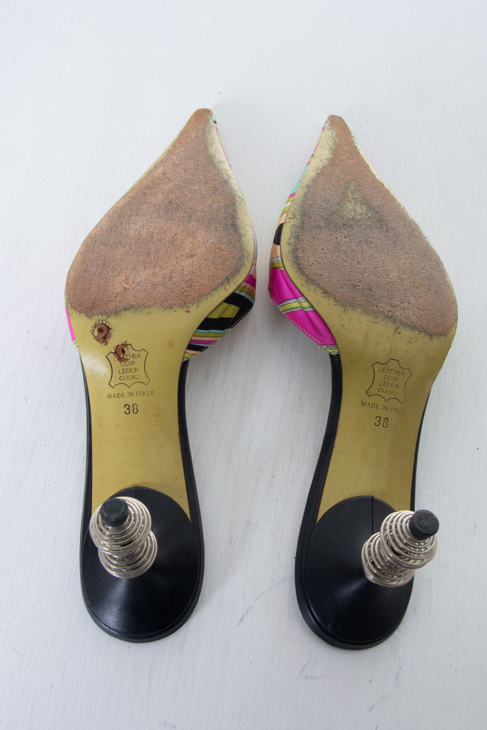 Emilio Pucci Satin Pointed Toe Heels - irvrsbl