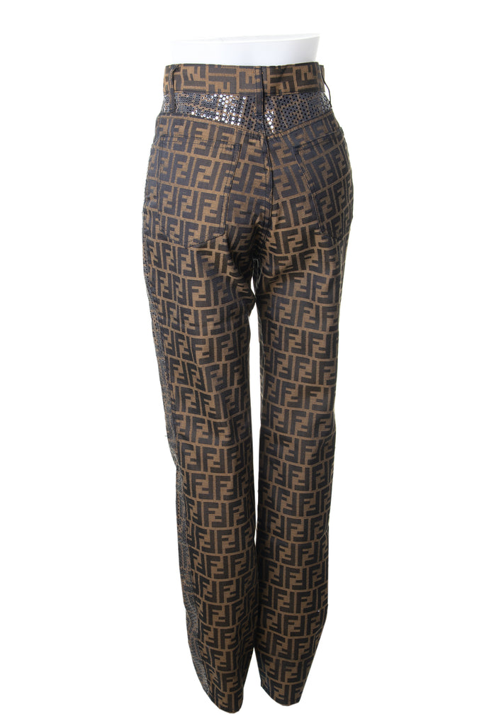 Fendi Sequin Monogram Print Pants - irvrsbl