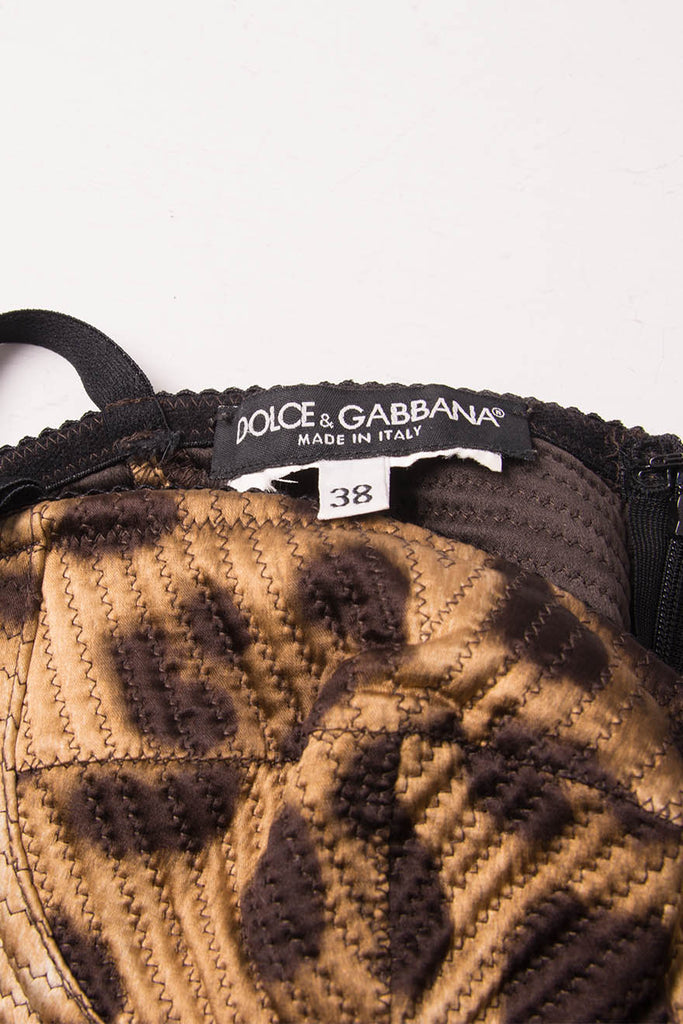 Dolce and Gabbana Leopard Print Lace Up Bustier Dress - irvrsbl