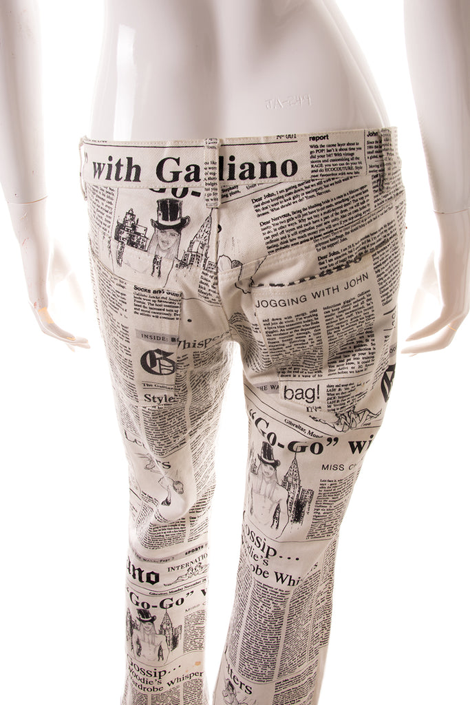 John Galliano Newspaper Printed Pants - irvrsbl
