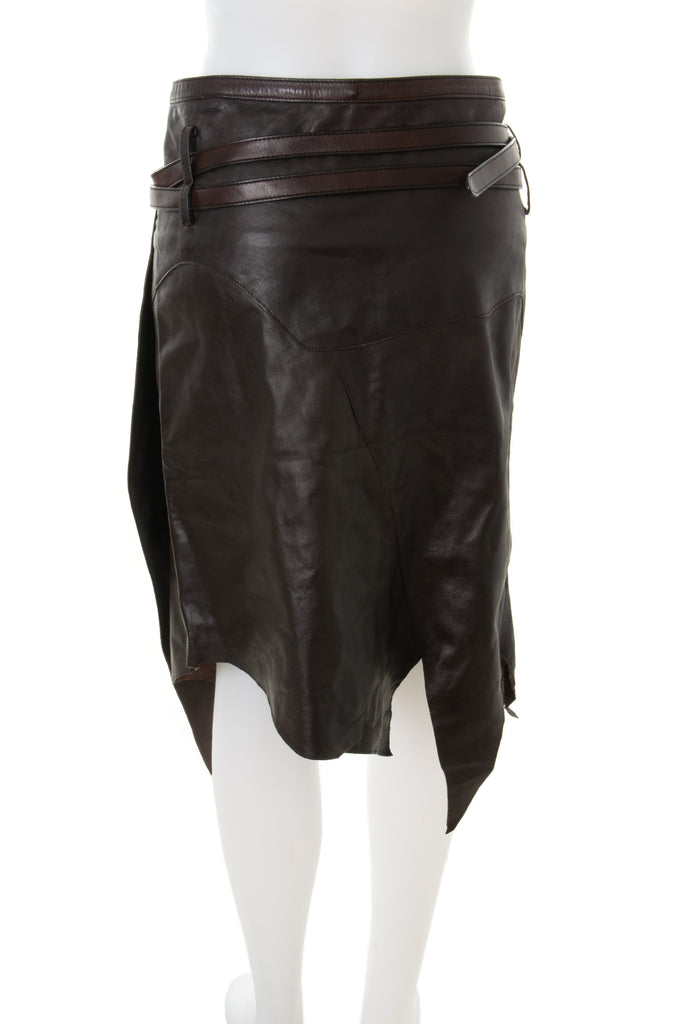 Issey MiyakeAsymmetric Leather Skirt- irvrsbl
