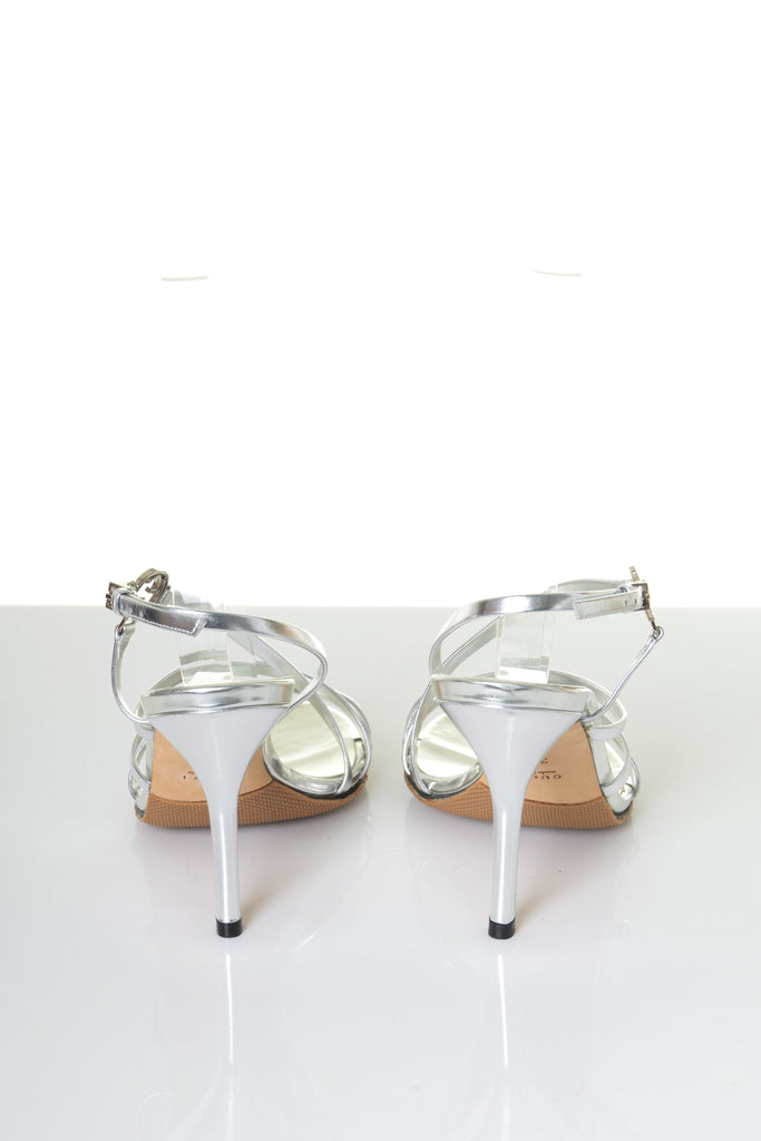Gucci Strappy Sandals in Silver 37.5 - irvrsbl