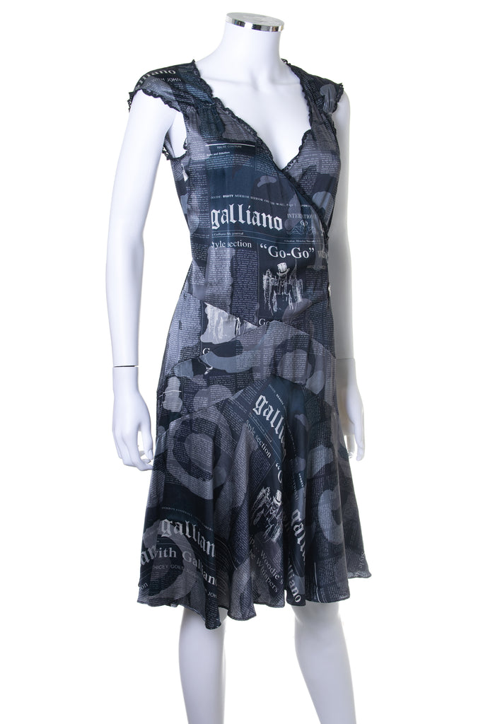 John GallianoNewspaper Print Dress- irvrsbl