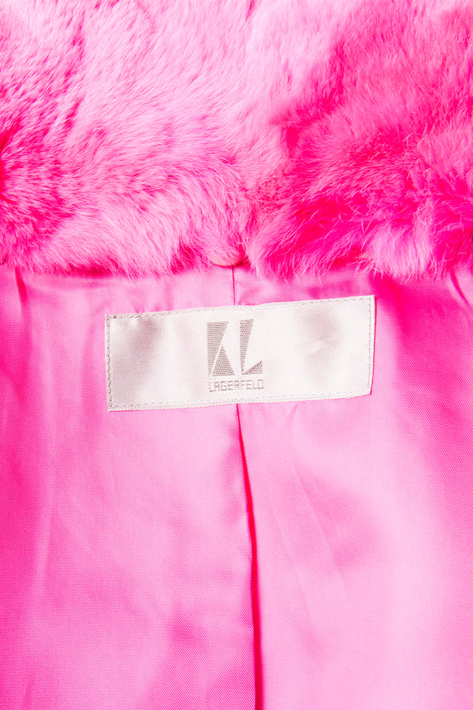 Karl Lagerfeld Faux Fur Pink Coat - irvrsbl