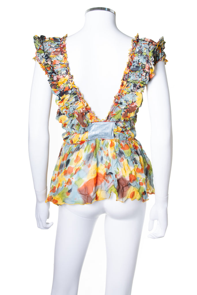 Jean Paul Gaultier Ruched Floral Top - irvrsbl