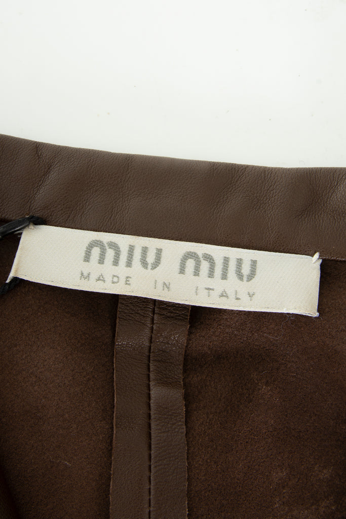 Miu Miu Brown Leather Blazer - irvrsbl