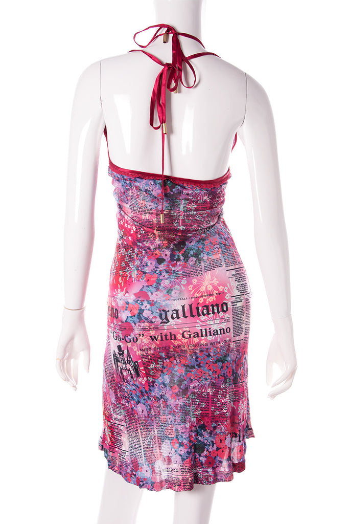 John Galliano Newspaper Pink Dress - irvrsbl