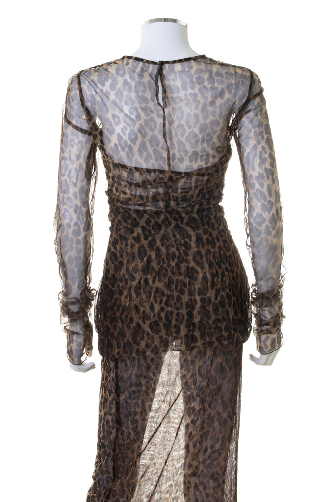 Dolce and Gabbana Sheer Leopard Top and Skirt - irvrsbl