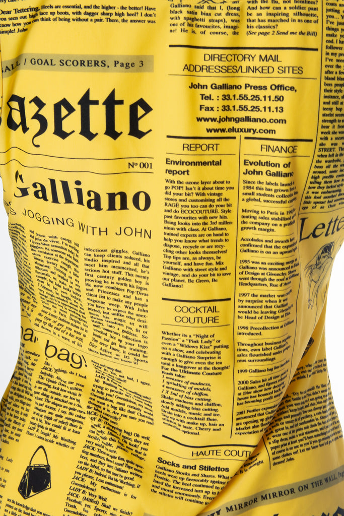 John Galliano Newspaper Print Top - irvrsbl