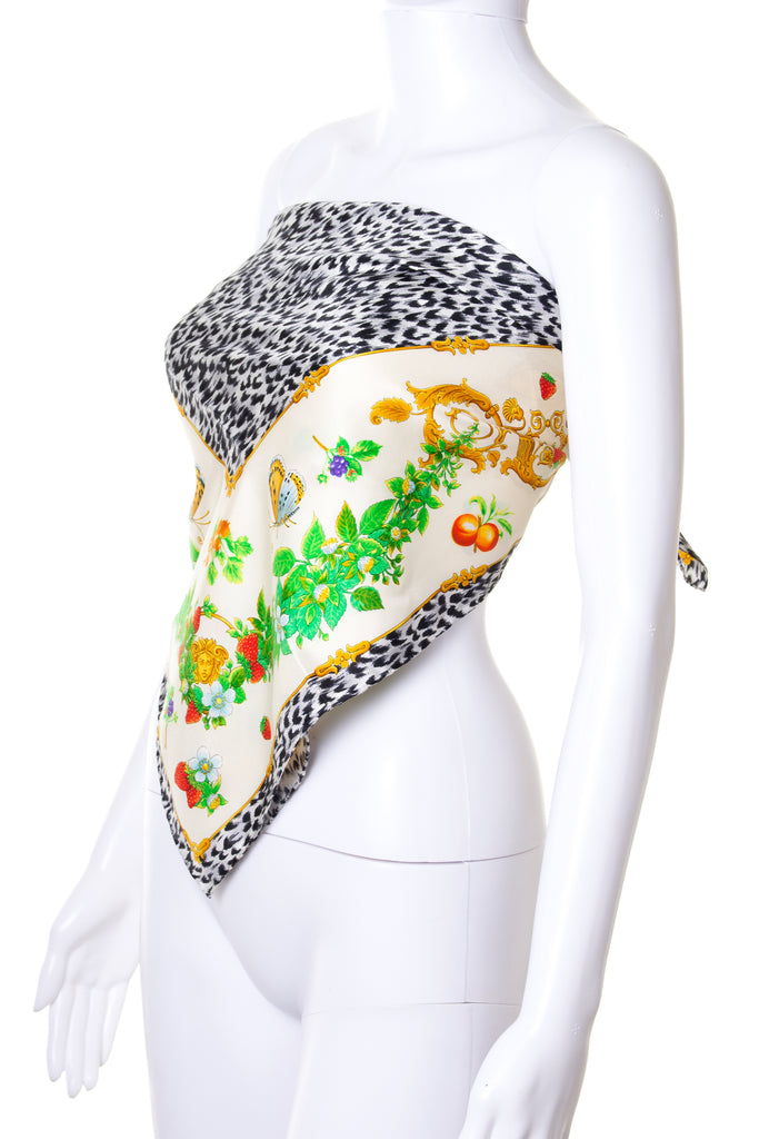 VersaceButterfly and Fruit Print Baroque Scarf- irvrsbl