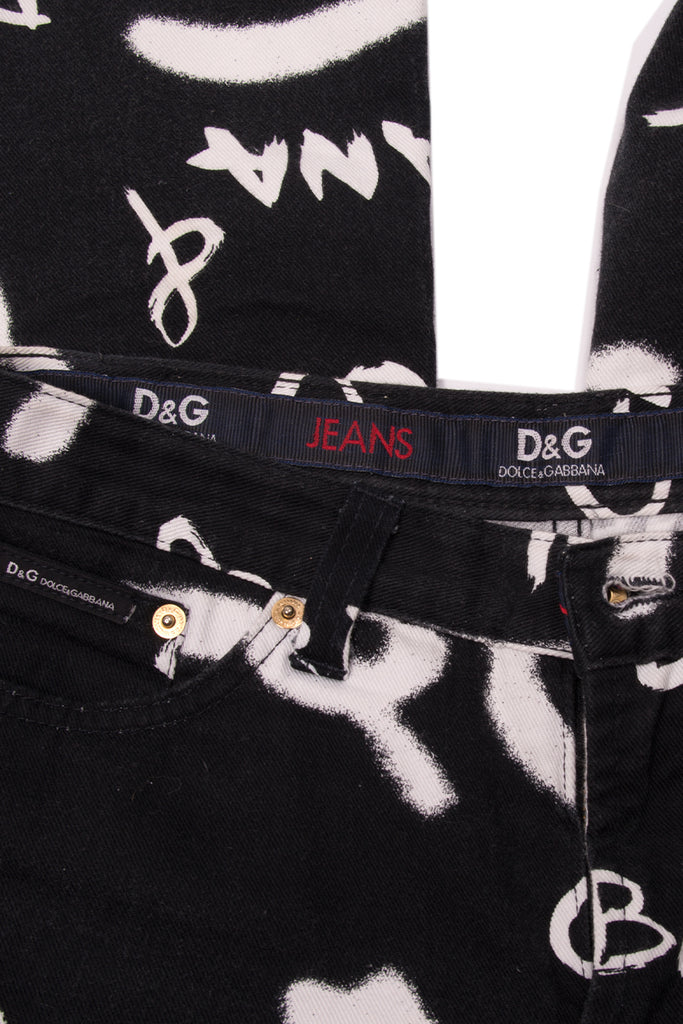 Dolce and Gabbana Graffiti Print Jeans - irvrsbl