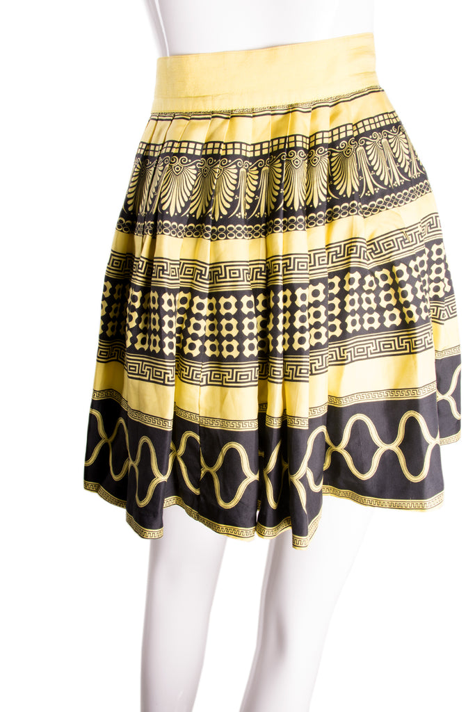 Versace Silk Greek Key Print Skirt - irvrsbl