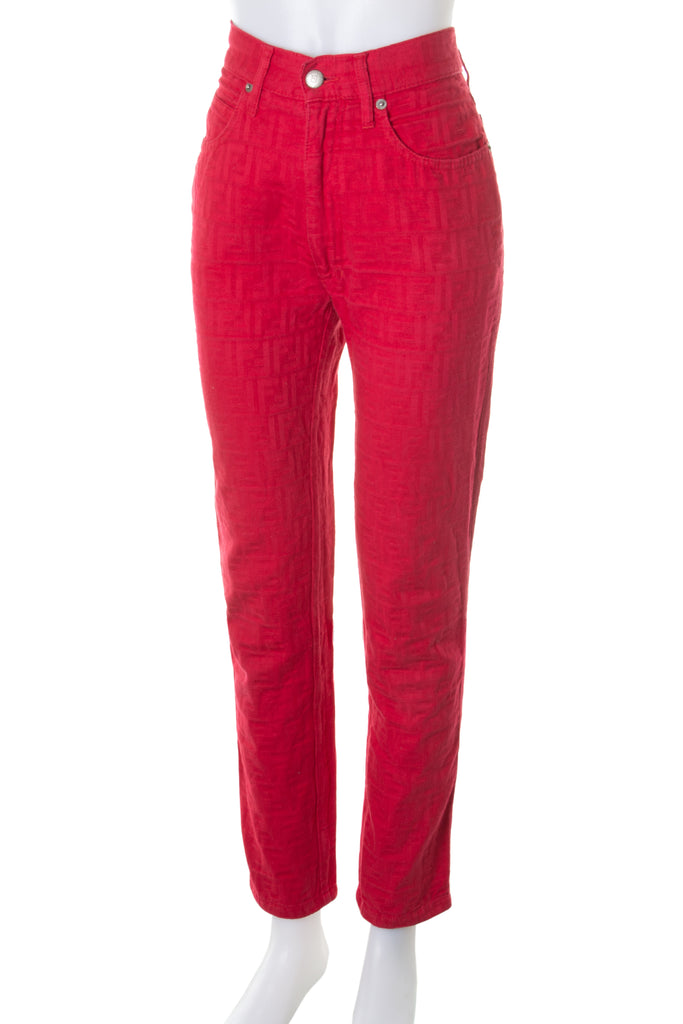 Fendi Red Monogram Jeans - irvrsbl