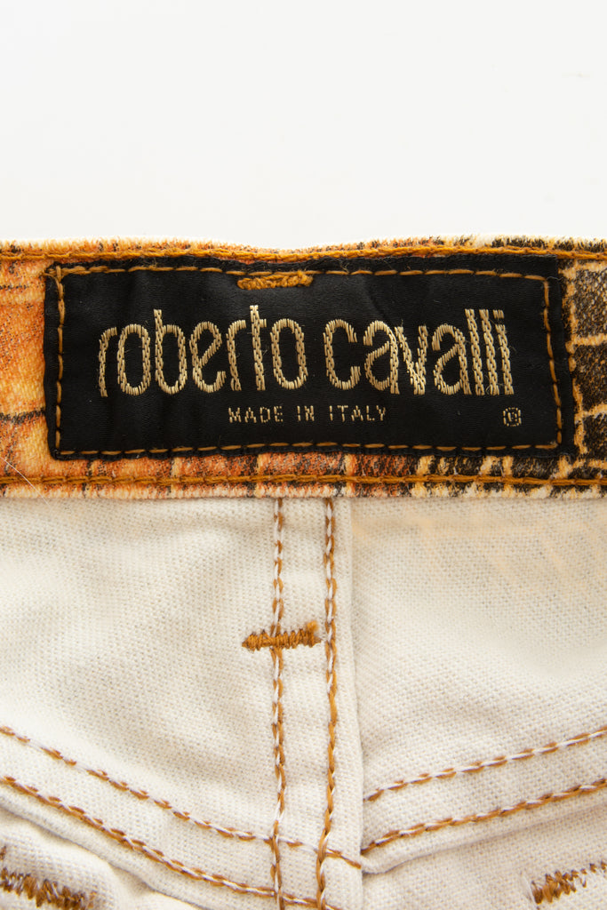 Roberto Cavalli Reptile Print Jeans - irvrsbl