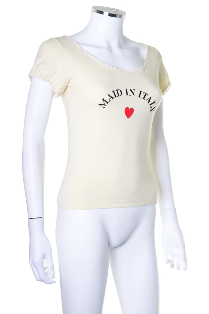 Moschino Maid in Italy Tshirt - irvrsbl