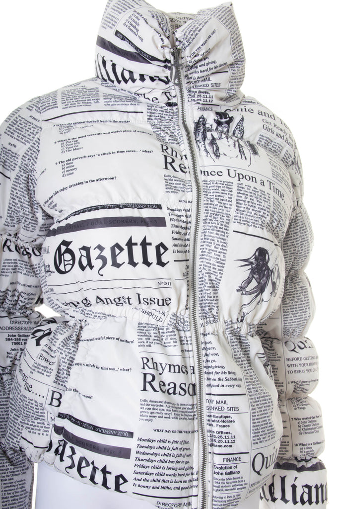 John Galliano Newspaper Puffer Jacket - irvrsbl