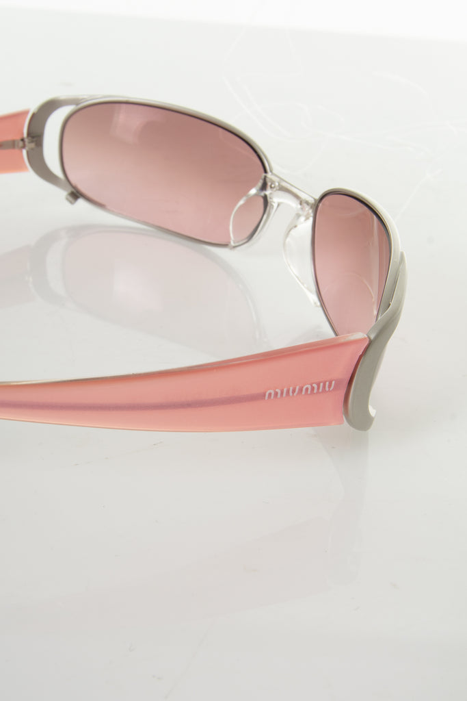 Miu Miu Pink Wraparound Sunglasses - irvrsbl