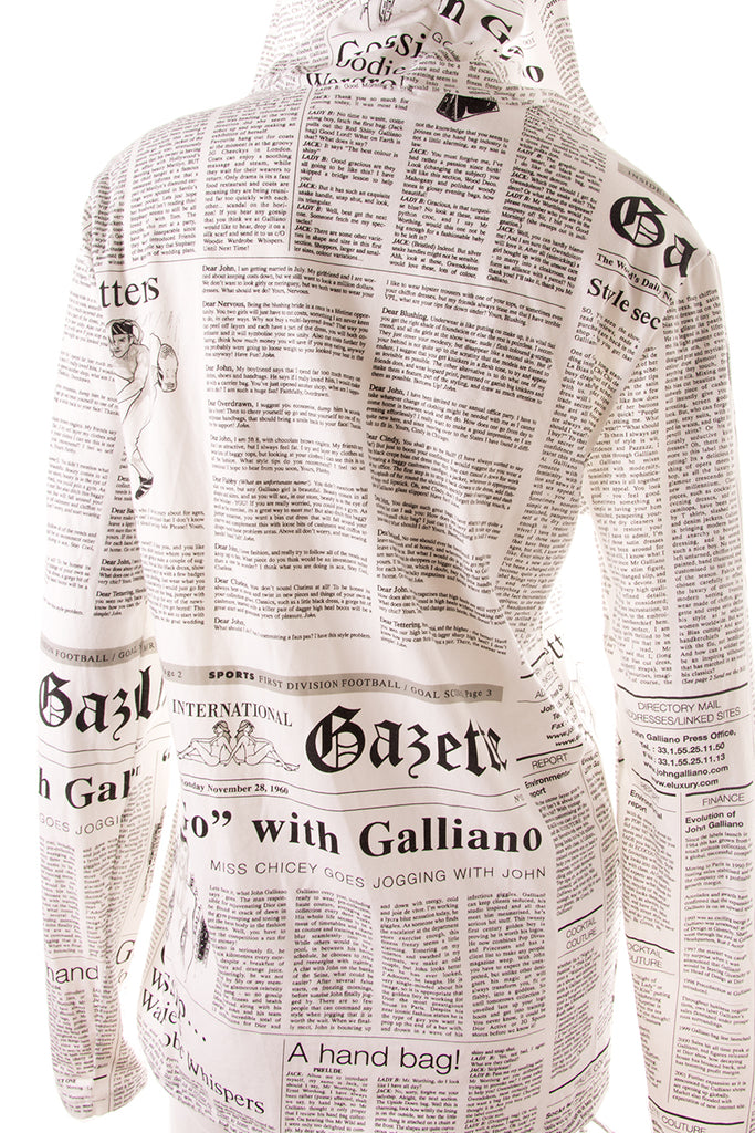 John Galliano Newspaper Print Hooded Top - irvrsbl
