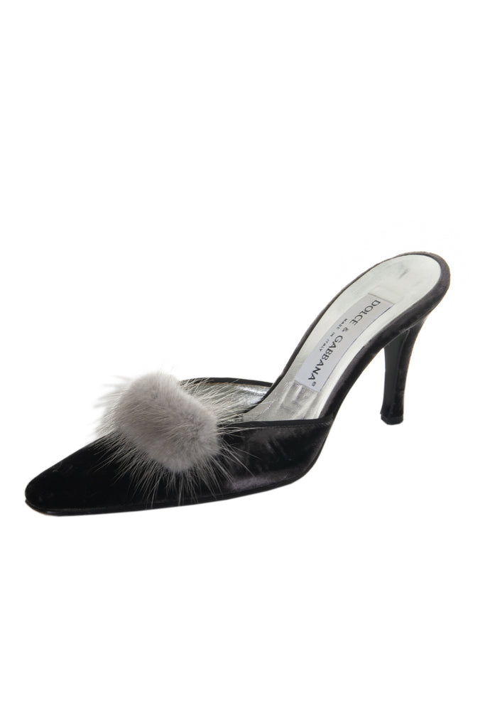 Dolce and Gabbana Velvet Fluffy Heels 36 - irvrsbl