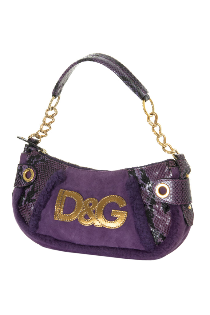 Dolce and Gabbana Purple Shearling Bag - irvrsbl