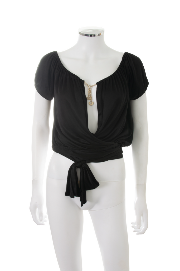 GucciPlunging Black Top with Chain Detail- irvrsbl