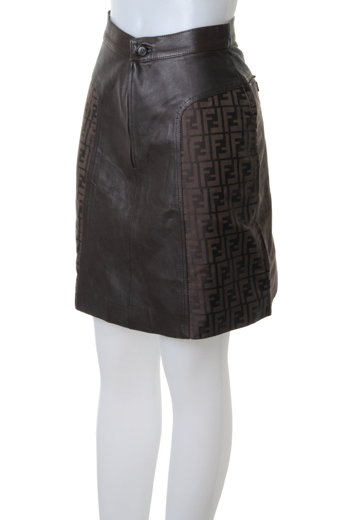 Fendi Leather Monogram Skirt - irvrsbl