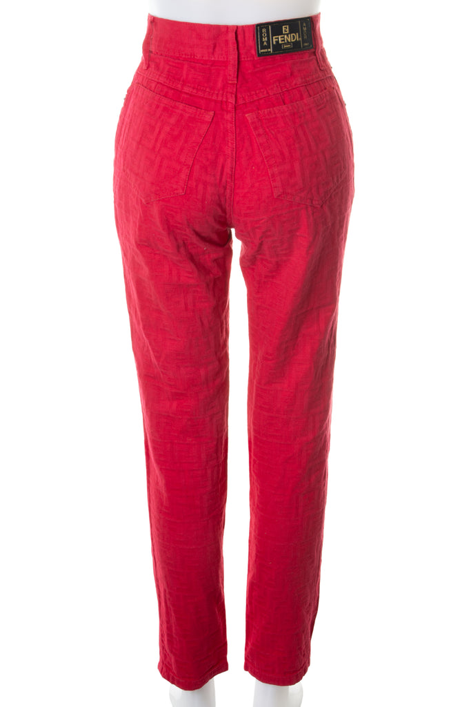 Fendi Red Monogram Jeans - irvrsbl