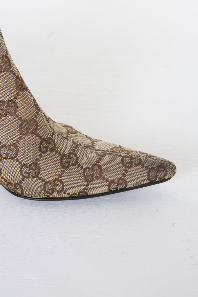 Gucci Pointed Toe Monogram Boot - irvrsbl