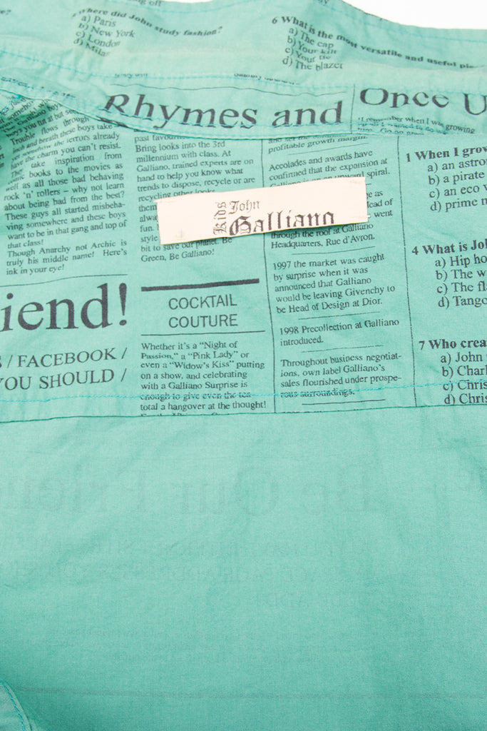 John Galliano Newspaper Print Shirt - irvrsbl