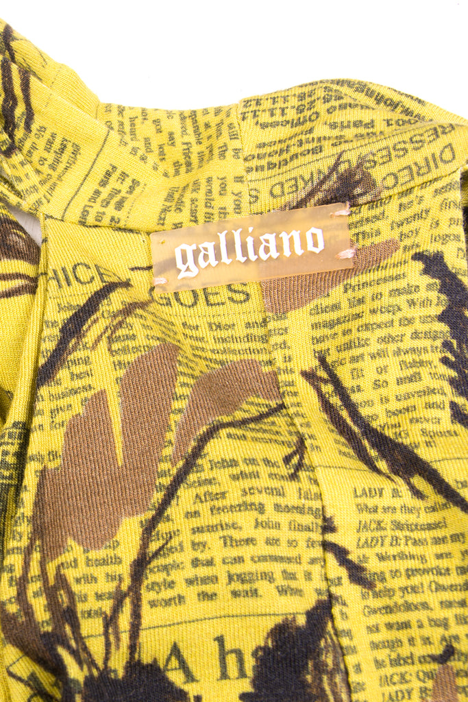 John Galliano Plunging Newspaper Print Dress - irvrsbl