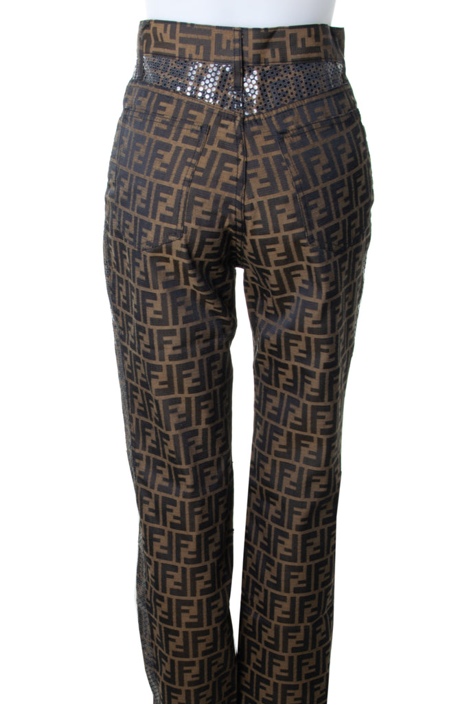 Fendi Sequin Monogram Print Pants - irvrsbl