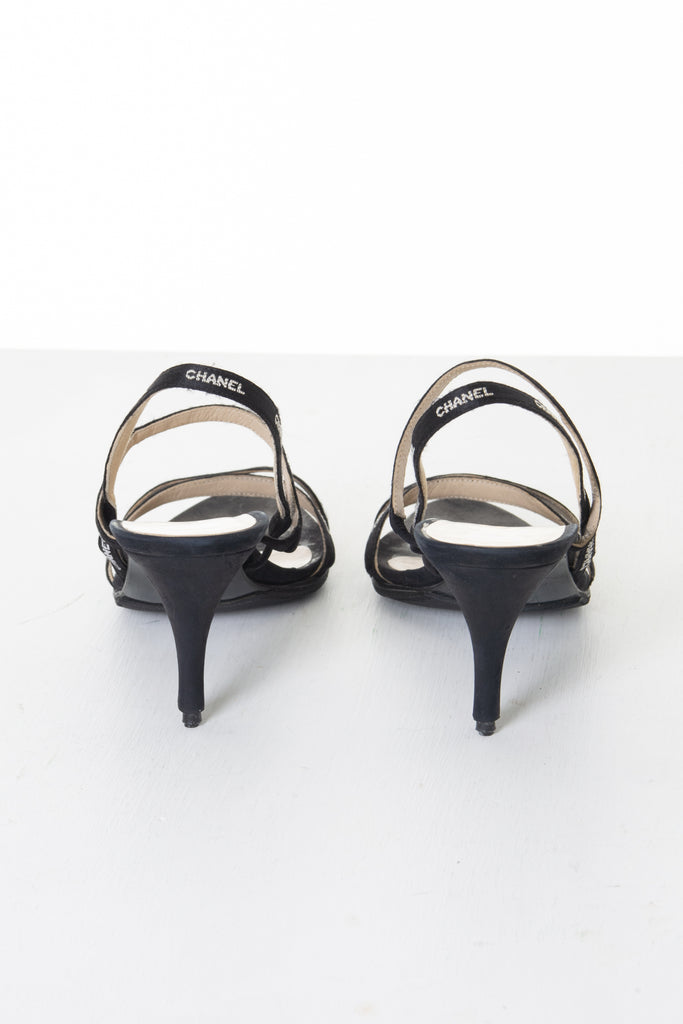 Chanel Strappy Logo Heels - irvrsbl