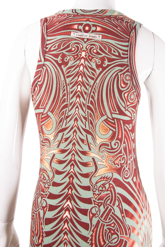 Jean Paul Gaultier Tattoo Print Dress - irvrsbl