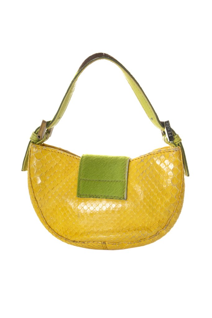 Fendi Python Mini Croissant in Yellow - irvrsbl