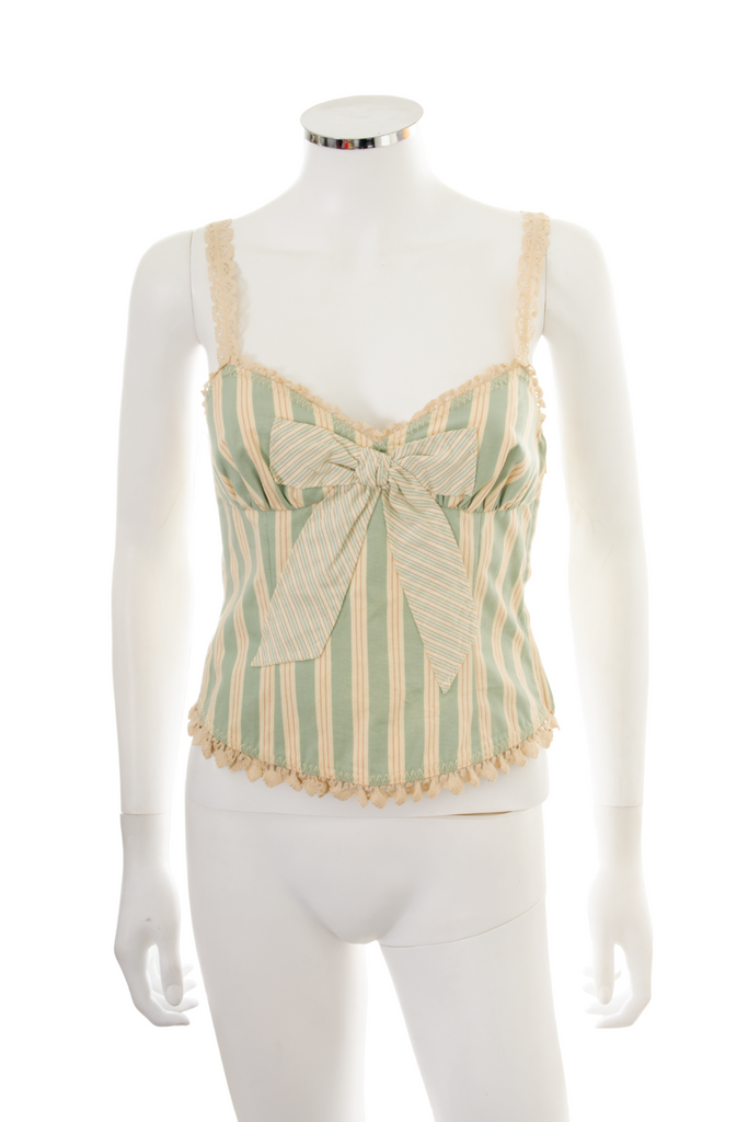 MoschinoStripe Top with Bow- irvrsbl