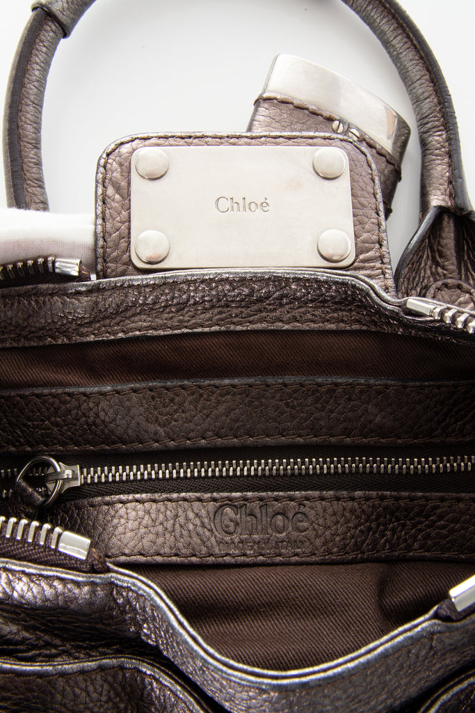 Chloe Paddington Bag in Gunmetal - irvrsbl