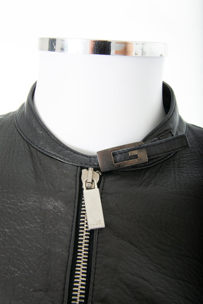 GucciBlack Leather Jacket- irvrsbl