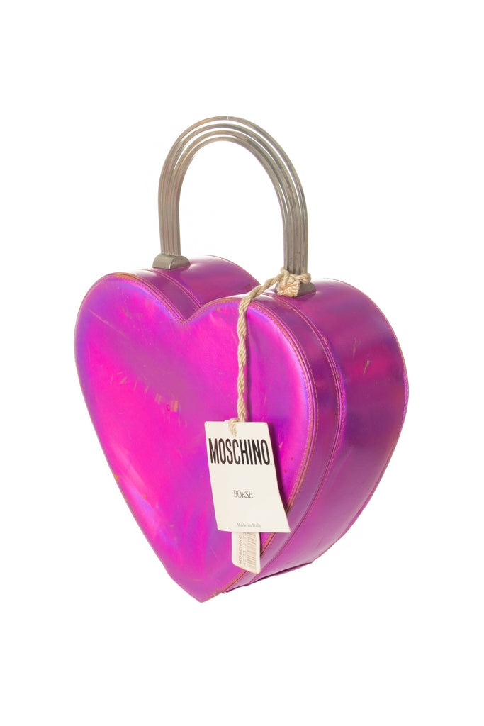 MoschinoIridescent Pink Heart Bag- irvrsbl